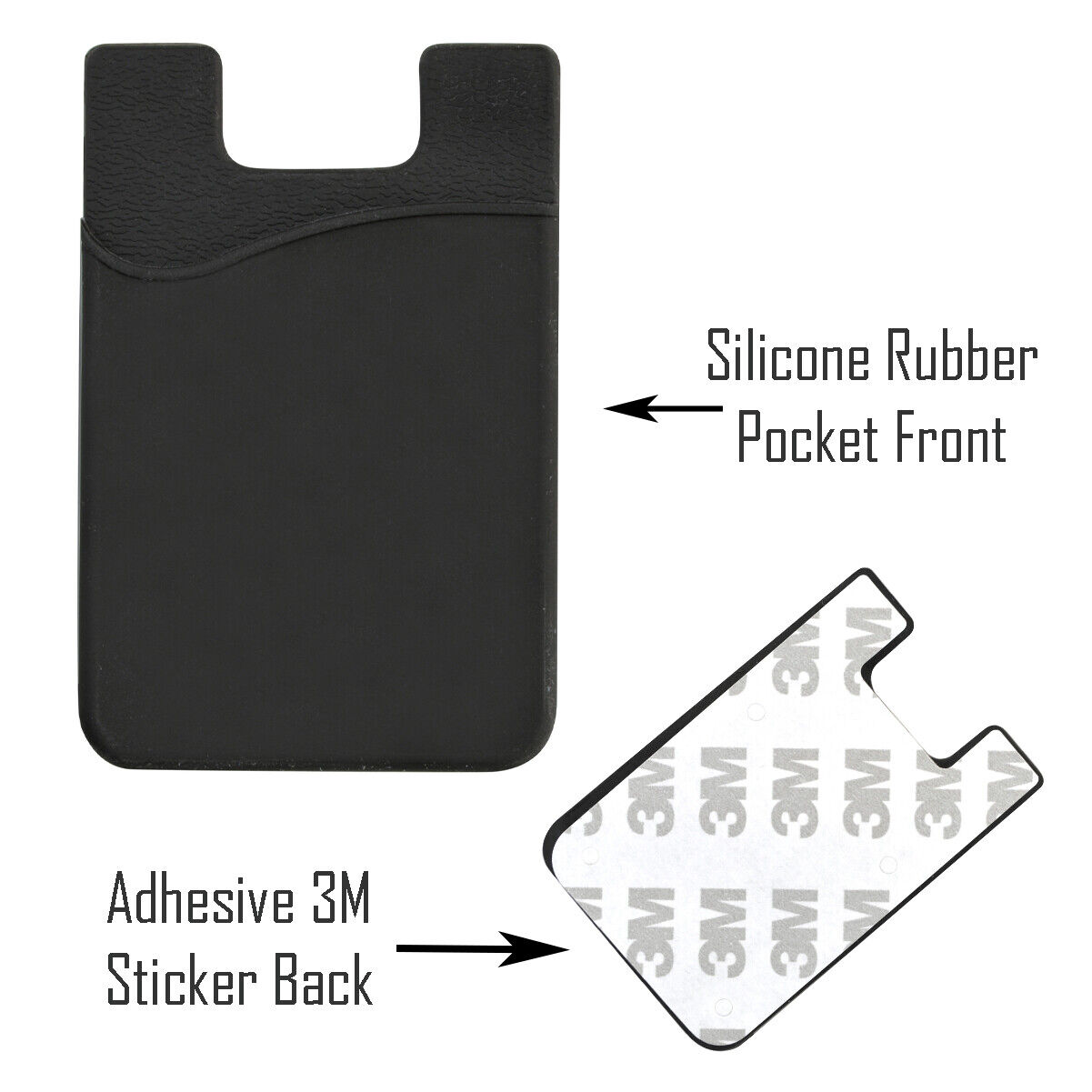 2 - Silicone Cell Phone Wallets - Adhesive Back Pocket for ID Badge Credit Cards Specialist ID SPID-050X - фотография #2