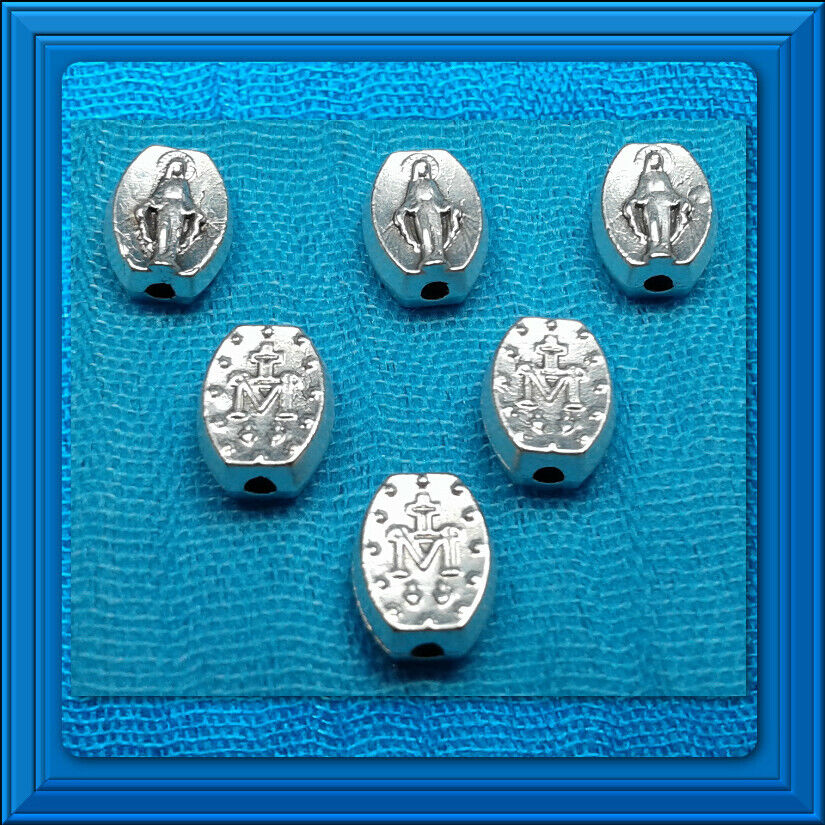 Miraculous Medal Rosary Parts Our Father Beads 6Pcs Lot OVAL 9mm ITALIAN On Sale Без бренда - фотография #4