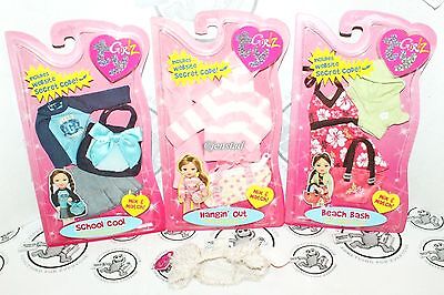 4 Lot Ty Girlz Outfit Set - Hangin Out School Cool Beach Bash Girl Doll Clothing Ty