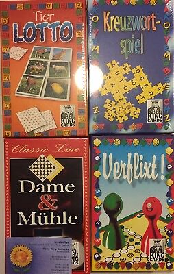 10 Familien-Mitbringspiele Kinderspiel Lotto Domino Mühle Kartenspiel OVP NEU Без бренда