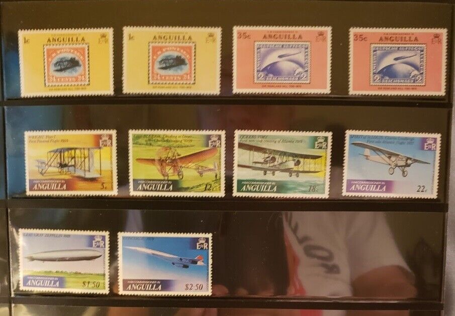 Anguilla Aircraft & Aviation Stamps Lot of 13 - MNH  - See Details for List Без бренда
