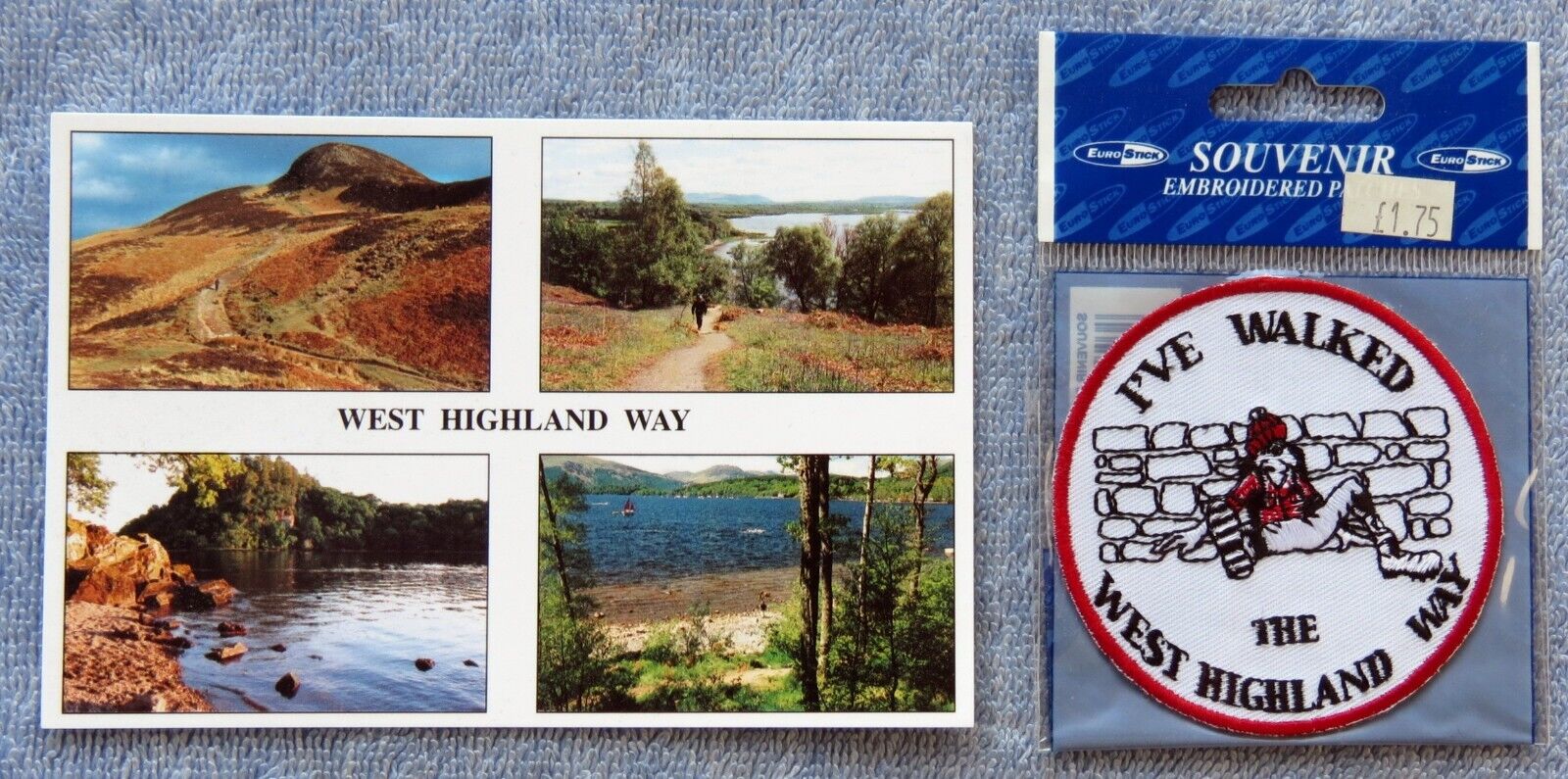 WEST HIGHLAND WAY - SCOTLAND Souvenir Emb. Patch & Postcard Not Addressed *MINT* Без бренда