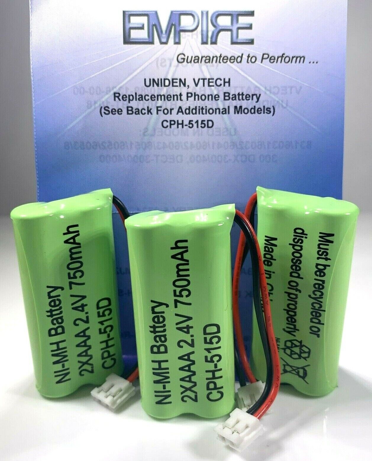 3 Pack Cordless Phone Battery for AT&T Lucent BT18433 BT28433 BT6010 BT800 Empire Scientific CPH-515D