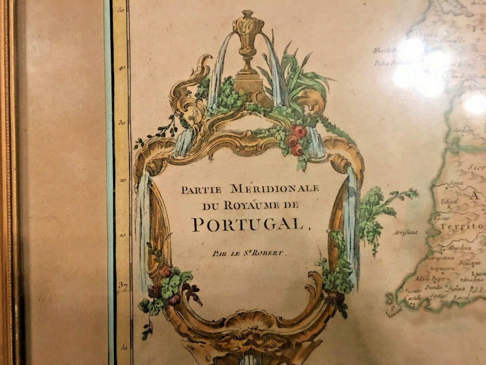 1751 Vaugondy Maps of Southern and Northern Portugal, framed Без бренда - фотография #2