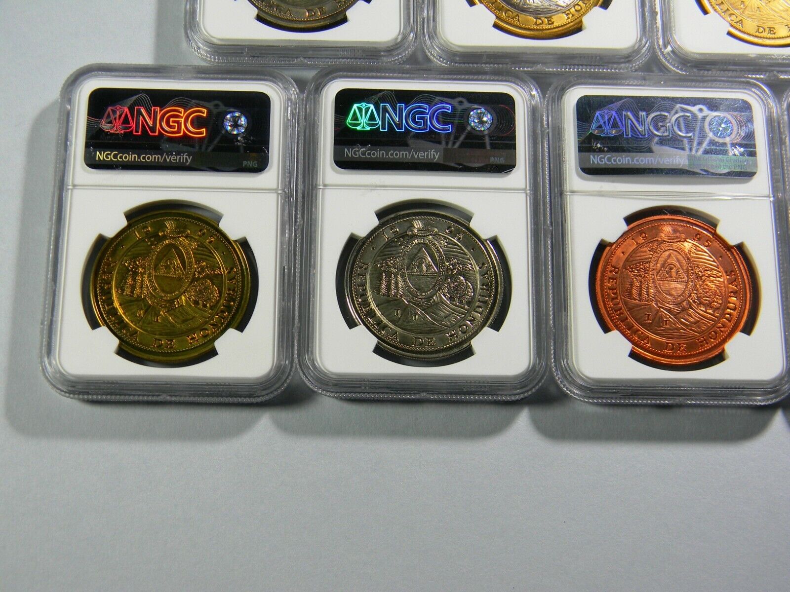 1995 Honduras 10 Lempiras 7 coin Lot NGC Certified  Без бренда - фотография #8