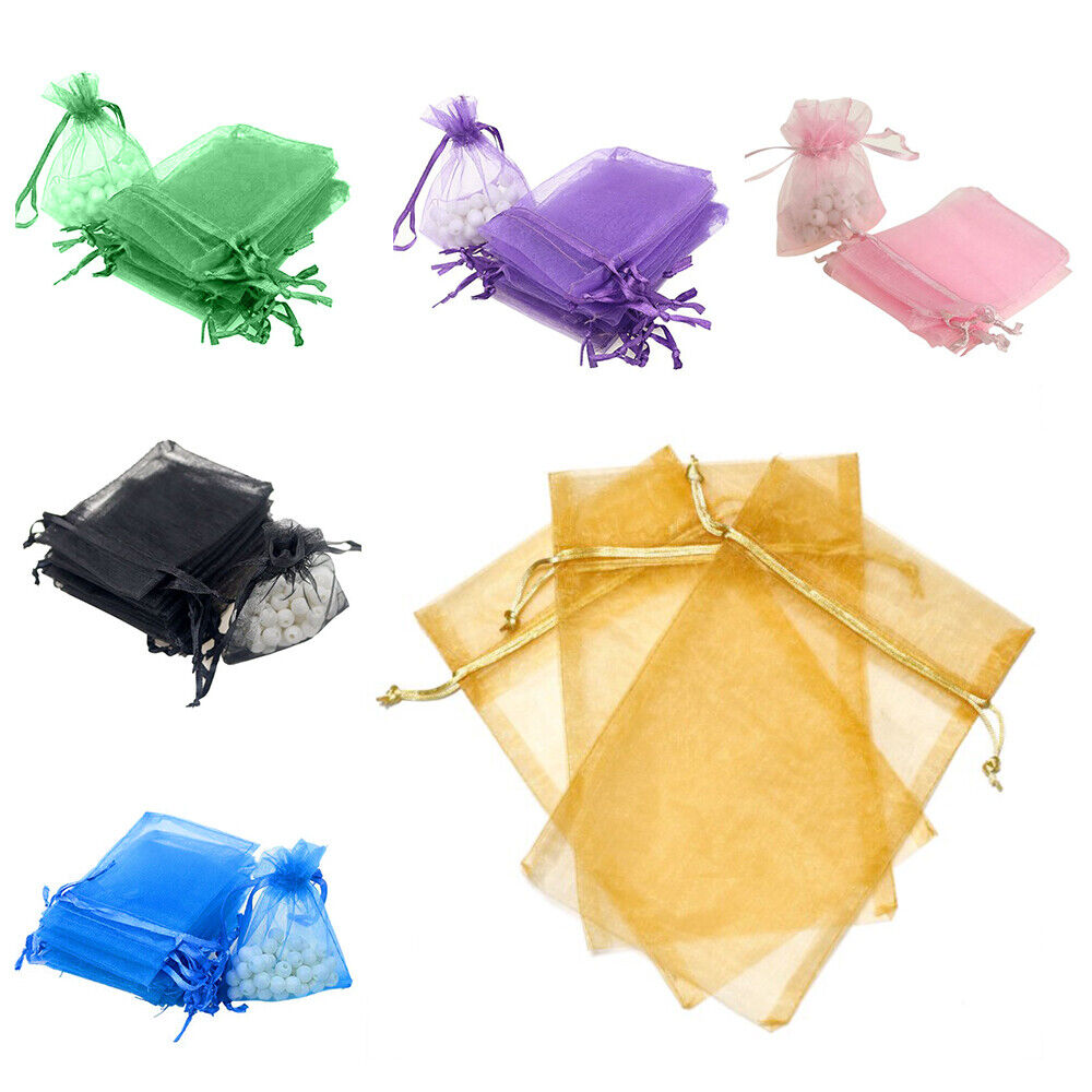 100pcs Drawstring Organza Gift Bags Wedding Party Jewelry Pouches 4x6" 5x7" Unbranded/Organza Does Not Apply - фотография #3