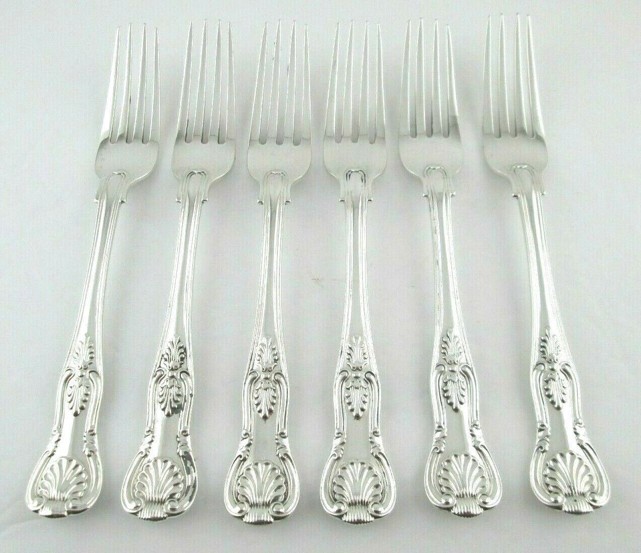 Antique English KINGS Sterling Silver Forks 7 1/8" 6 Pcs. George W. Adams