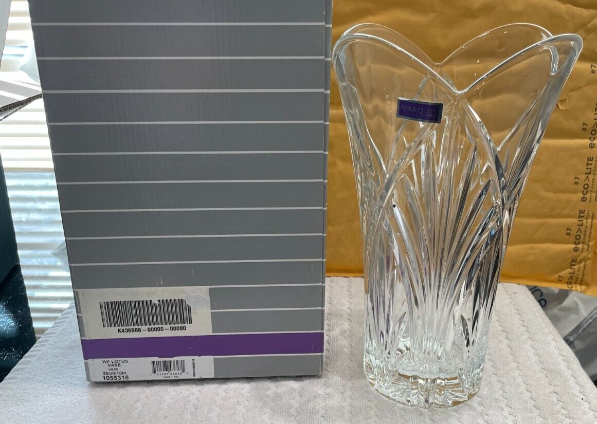 Marquis by Waterford WF LOTUS Crystal Glass 10" Vase Italy Waterford - фотография #2