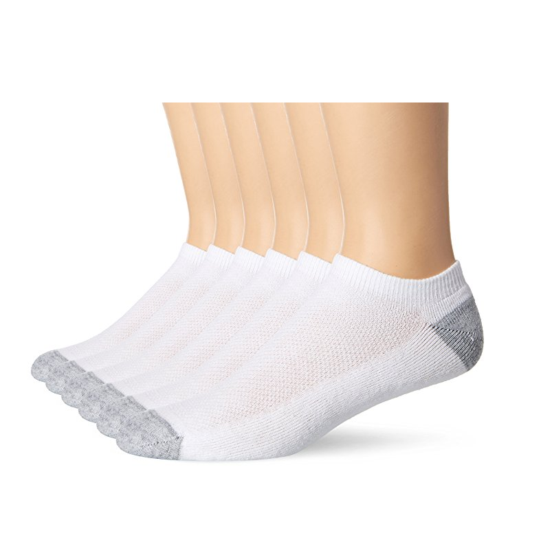 Hanes Men's 6 Pack Classics No Show Socks Sock Size: 10-13/Shoe Size: 6-12 White Hanes