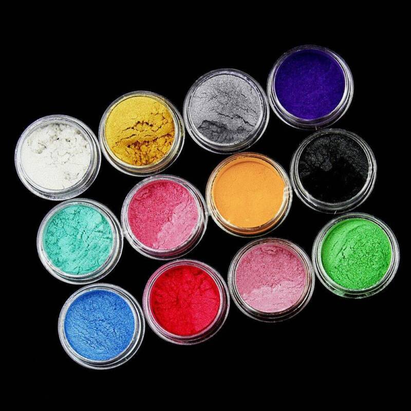 12Box Natural Mica Pigment Powder Fit Soap Cosmetics Resin Nail Colorant Dye HQ Unbranded Does Not Apply - фотография #2