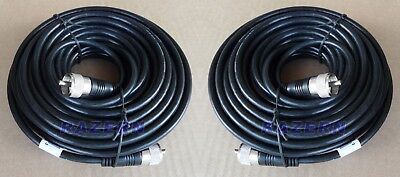 TWO PACK: 50 ft RG8X coaxial coax cable UHF male PL-259 connectors ham radio NEW Steren 205-750