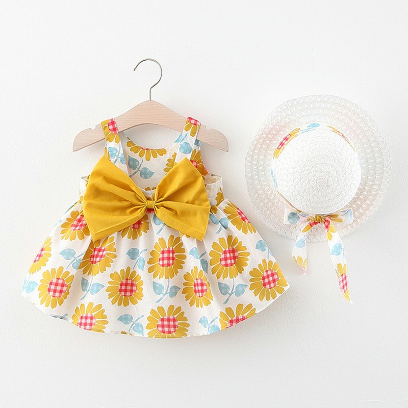 Toddler Baby Kids Girls Floral Flowers Princess TuTu Dress Hat Outfits Clothes 6months-3years does not apply - фотография #7