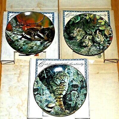 Carl Brenders Lot of 3 OUR WOODLAND FRIENDS 1989-91 Collectors Art China Plates Bradford Exchange - фотография #2