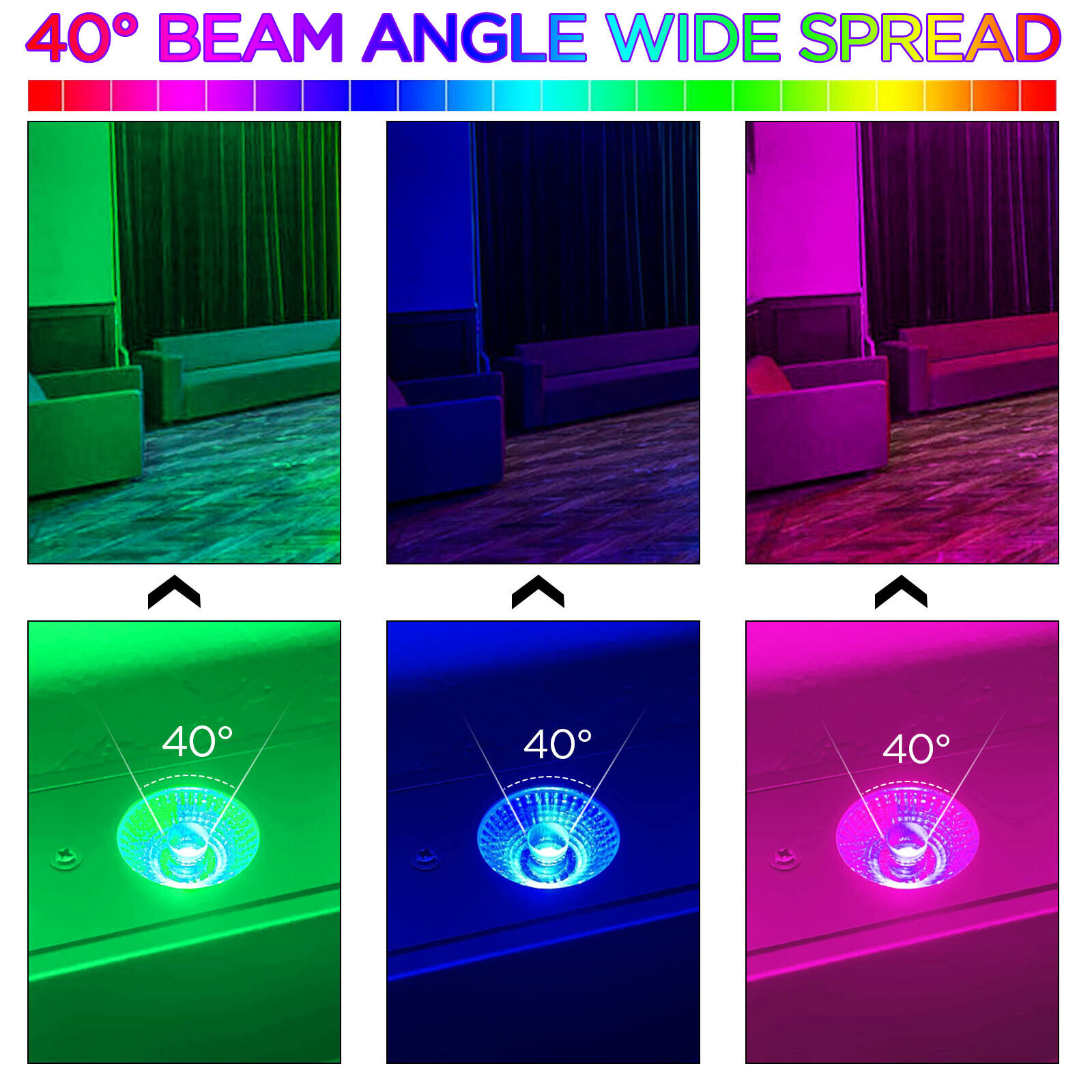 2PCS 24LED RGBWA Wall Wash Stage light Color Mixing DMX512 DJ Party Disco Lights U`King Does Not Apply - фотография #2