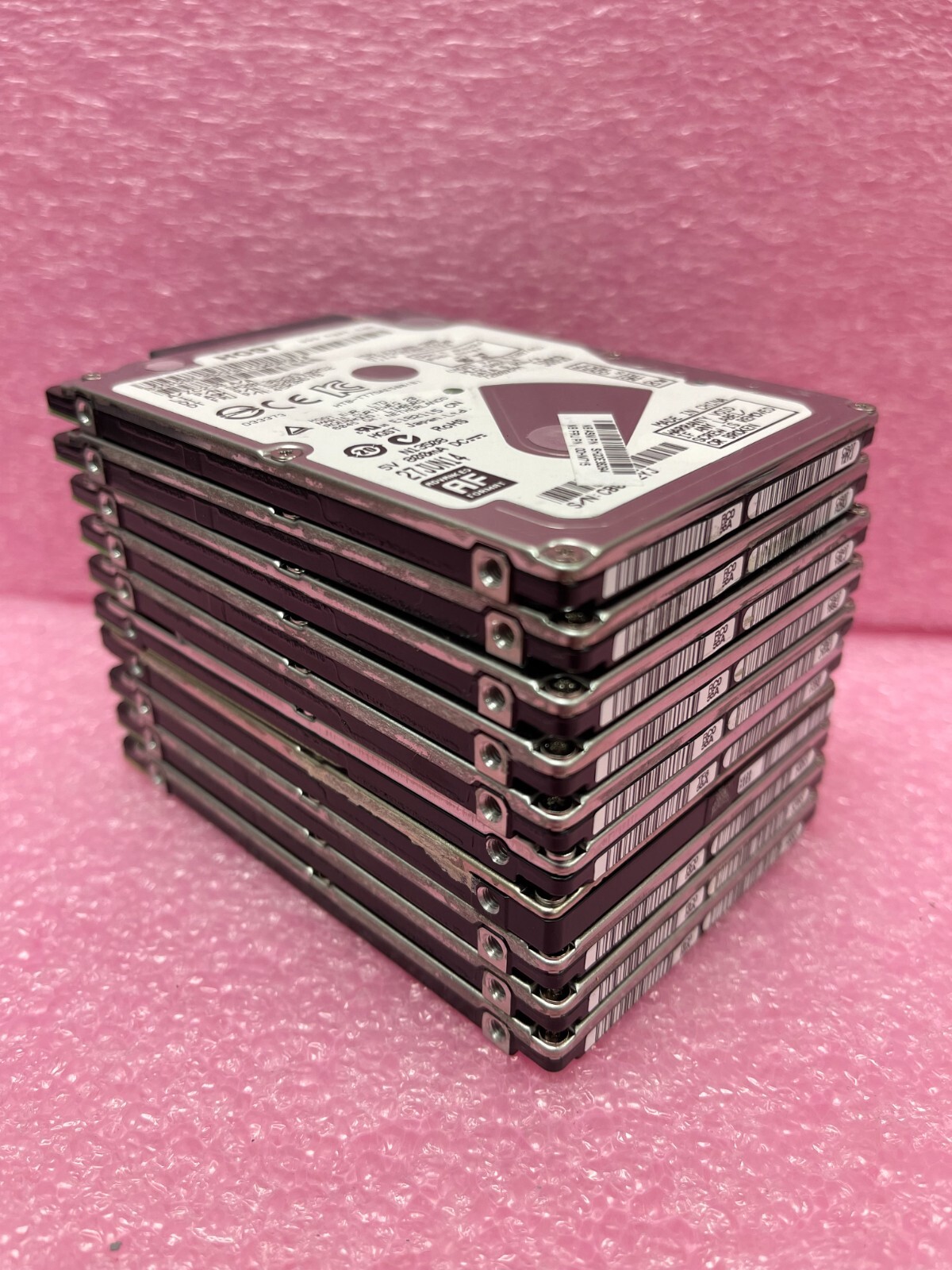 Lot of (10) 500GB 2.5" SATA Laptop Hard Drives -Mixed Brands - TESTED  BULK TE10 Western Digital, Seagate, Toshiba, HGST Mixed