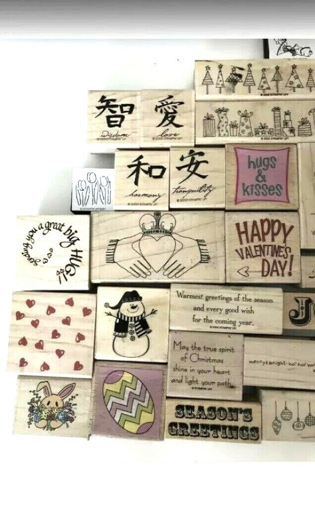 Lot of 50 Assorted Rubber Stamps Stampin Up and More Assorted - фотография #2