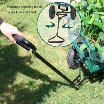 Garden Carts Yard Dump Wagon Cart Lawn Utility Cart Outdoor Steel Heavy Duty BestMassage HT87GREENFDW - фотография #3