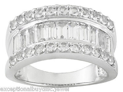  MEN WOMEN PRINCESS PLATINUM & SS LCS DIAMOND ETERNITY WEDDING BAND RING SZ 8  ETERNITY - фотография #7