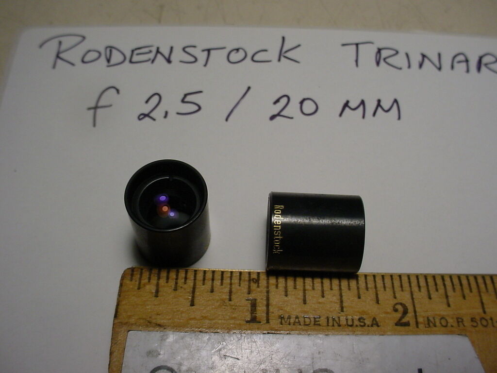 Rodenstock Trinar f2.5/20mm vintage lens NOS Lot of 3 pcs Rodenstock Trinar