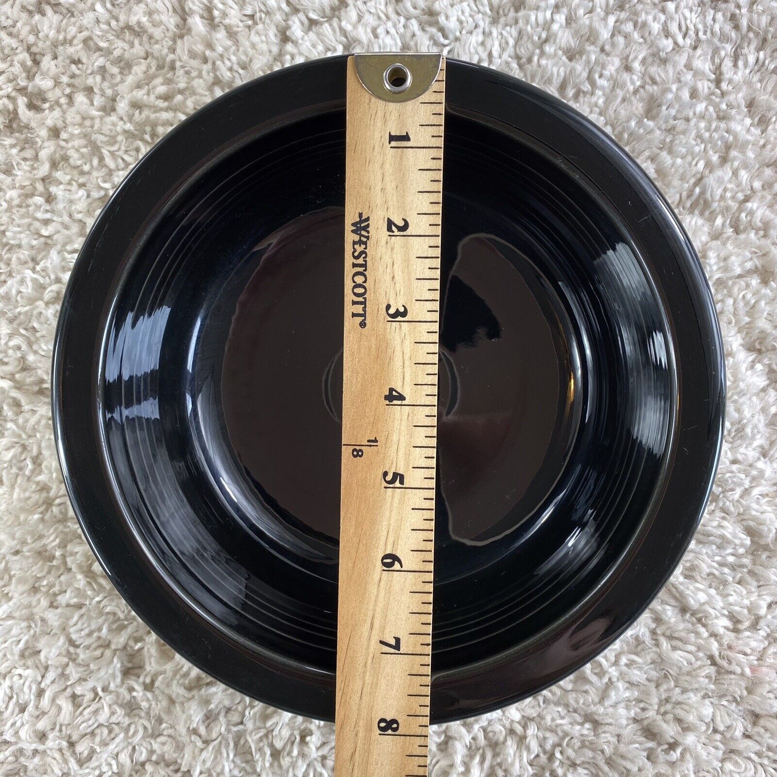 Stoneware Soup Bowls Round Solid Black Rimmed 8 in Set of 2 unmarked - фотография #7