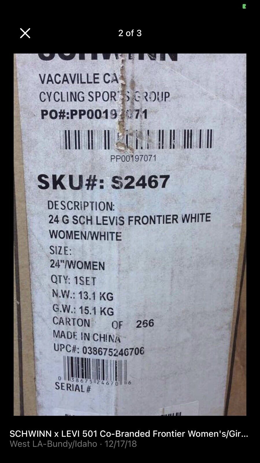 SCHWINN x LEVI 501 Frontier 24” Women’s Bicycle NEW in Box NUMBERED RARE Ltd Ed. Schwinn - фотография #3
