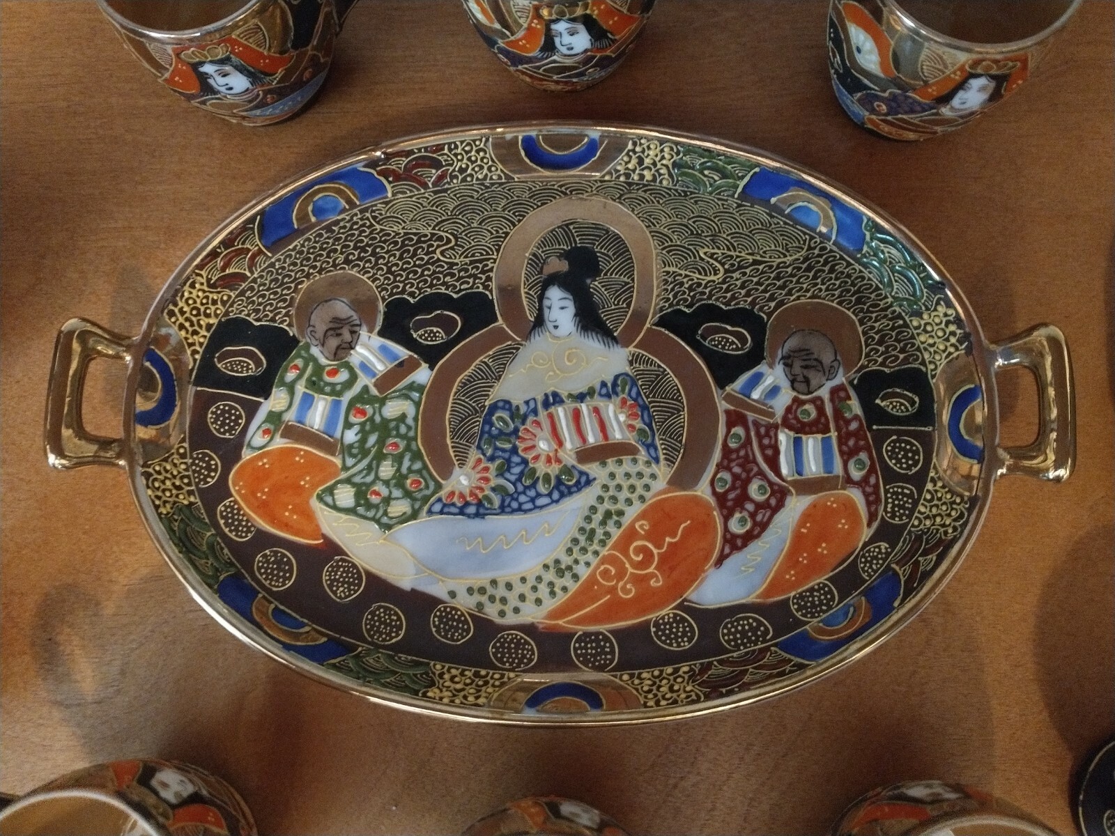Satsuma Moriage Style 29 pc Porcelain Hand Painted Dragon Tea Set Без бренда - фотография #7