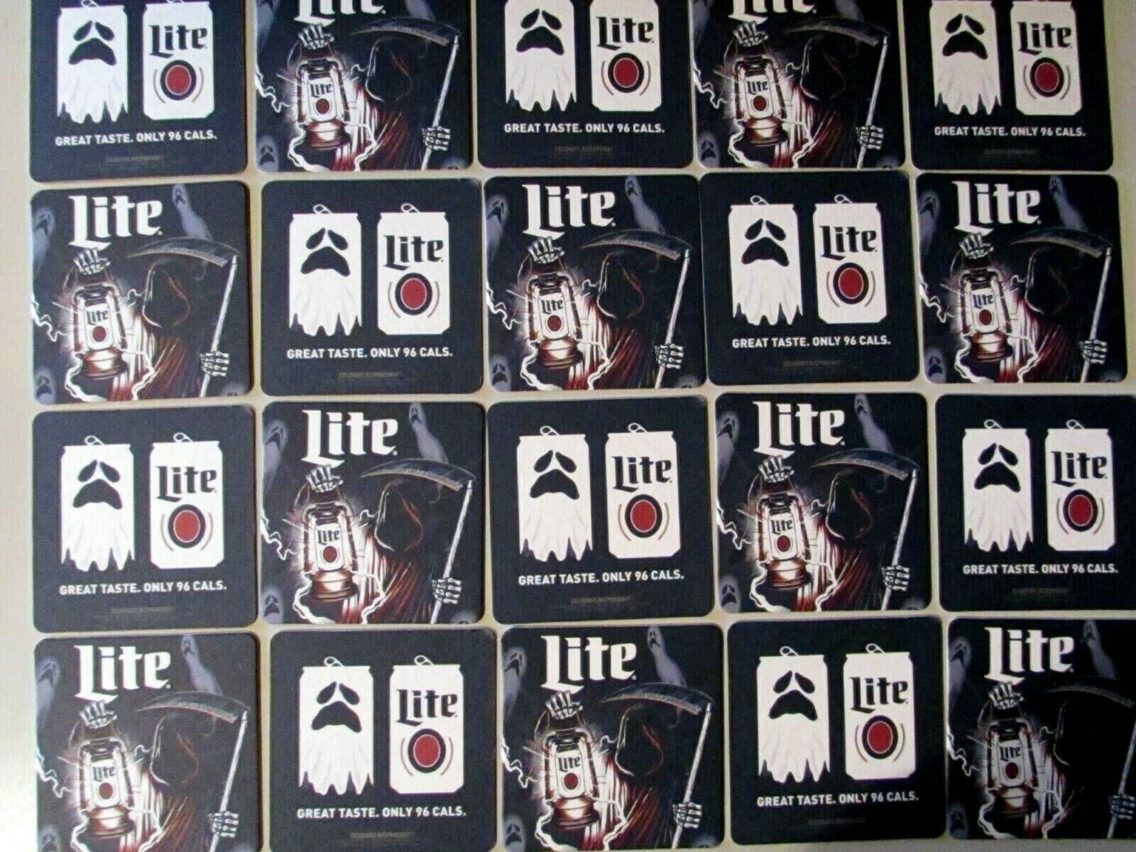 NEW 100 Miller Lite Halloween Grim Reaper Scary Spooky Bar beer Coasters lot mat Miller Lite - фотография #2