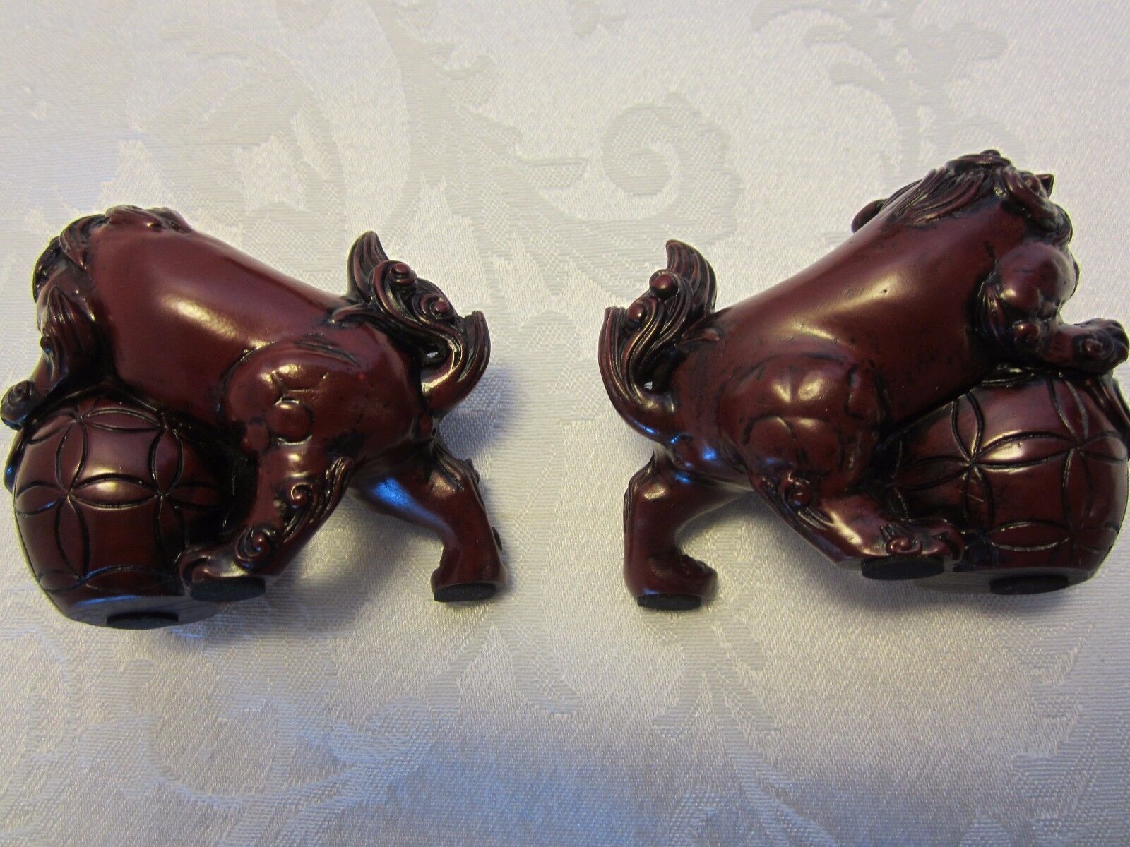 Pair Shou-Shan Stone-Ware Guardian Temple Dogs Lions figurines MIB Без бренда - фотография #5