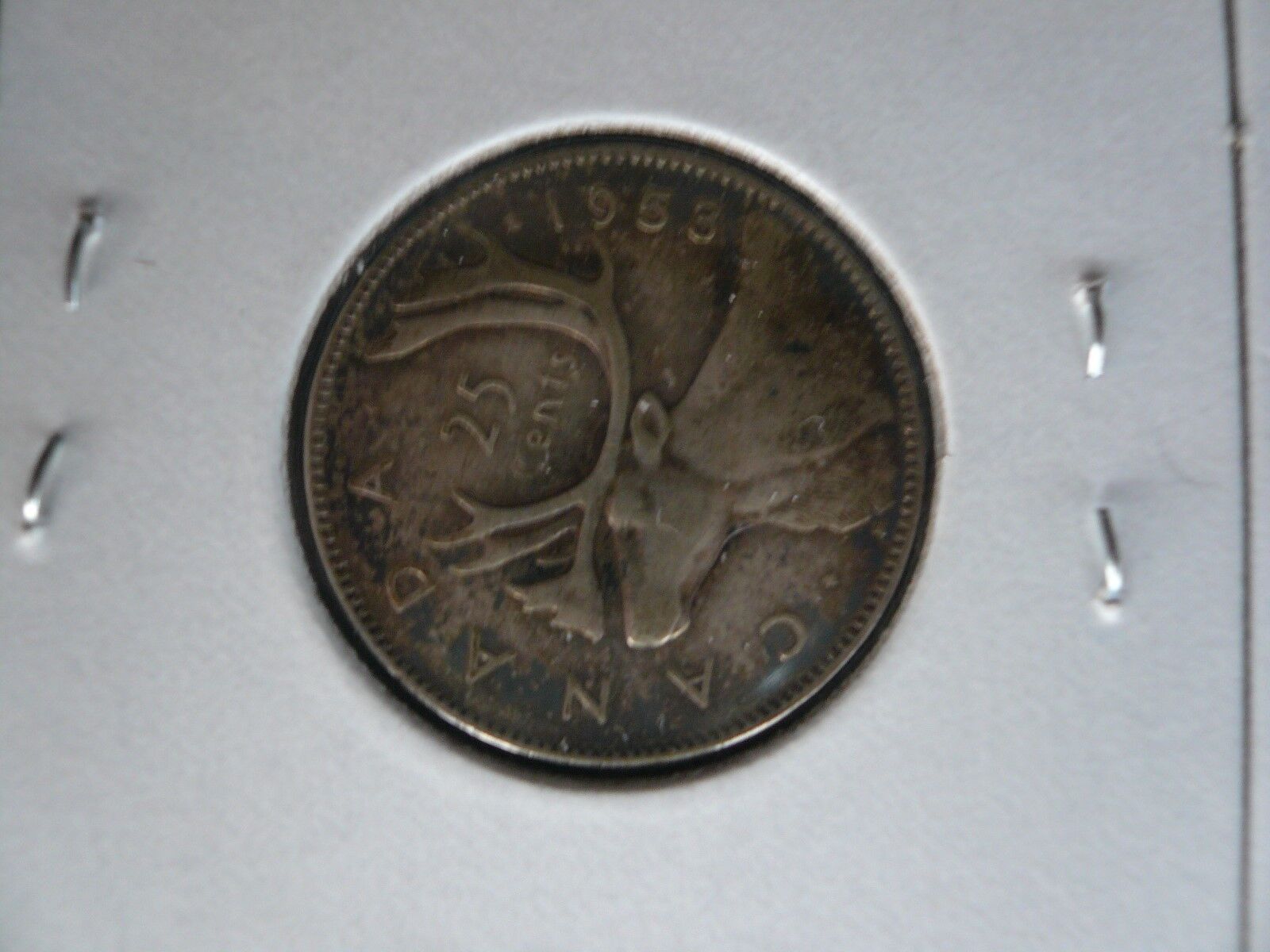 1953  CANADA 25 CENTS "LARGE DATE 1953" ELIZABETH II 80% SILVER SET OF 2 COINS Без бренда - фотография #5