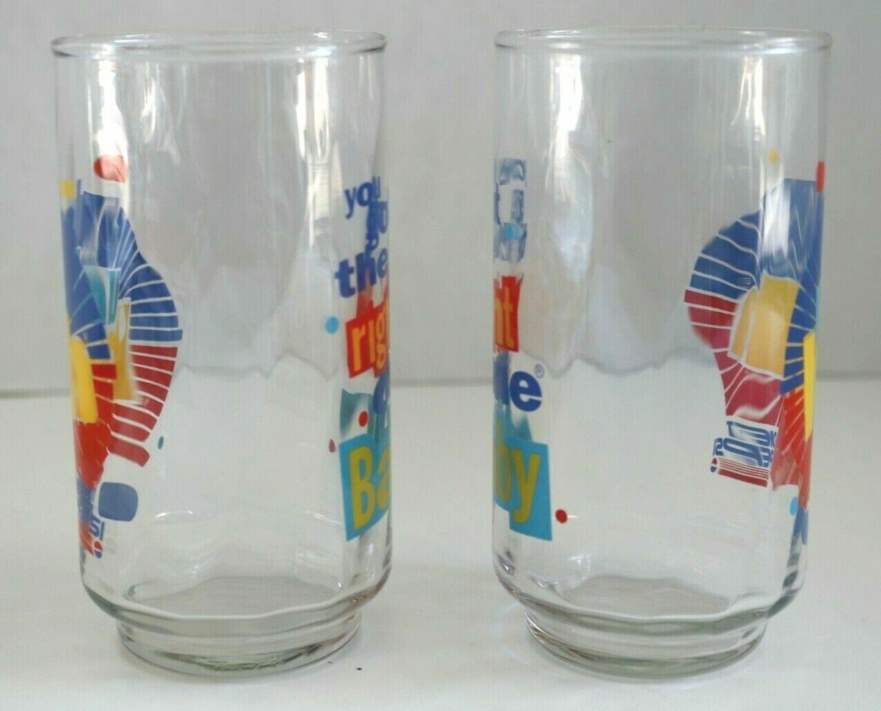 Set 2 Vintage UH HUH You Got the Right One Baby Diet Pepsi Glasses Ray Charles Pepsi - фотография #2