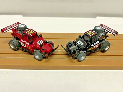 RETIRED - TYCO 440x2 Turbo Hopper Rail Buggy Set Black & Maroon in Tissue - NEW  TYCO
