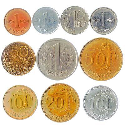Finland Coins Pennia Marka Mixed Currency Scandinavia Collection 1963 - 2001 Без бренда - фотография #2