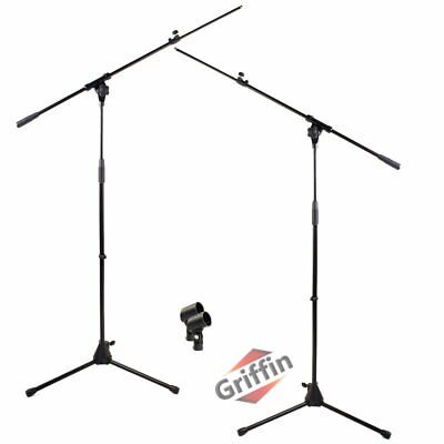 GRIFFIN Tripod Microphone Boom Stand 2 PACK - Telescoping Mic Studio Arm Mount Griffin LG-AP3614(2)