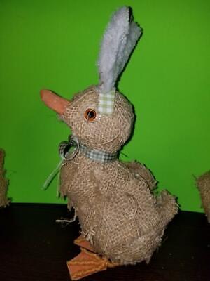 NEW SET OF 3 11" FOAM DUCKS WITH EASTER BUNNY EARS IN BURLAP TABLE DECORATIONS Без бренда - фотография #6