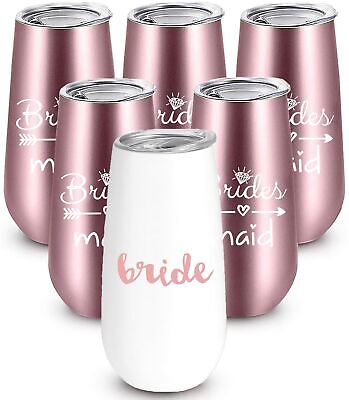 Bride to Be Champagne Flute | 6 oz Bridesmaid Stainless Steel Wine Tumblers |... Heather & Willow Does not apply
