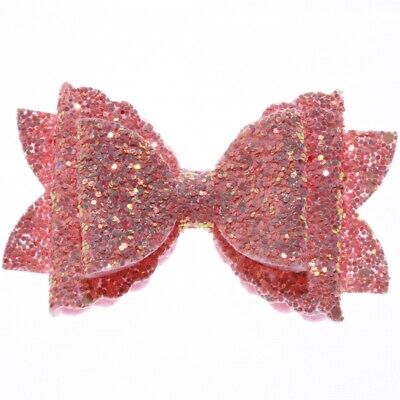 10PCS 8CM Newborn Glitter Leather Hair Bow With Fully Covered NO CLIPS Unbranded - фотография #8