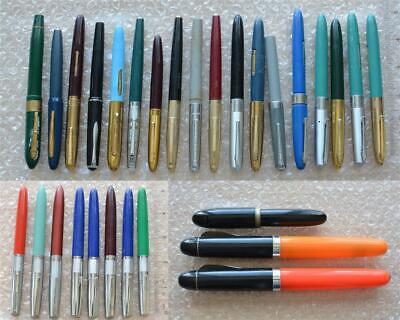 29-lot vintage FOUNTAIN PENS Various brands Estate find to restore or parts  Unbranded