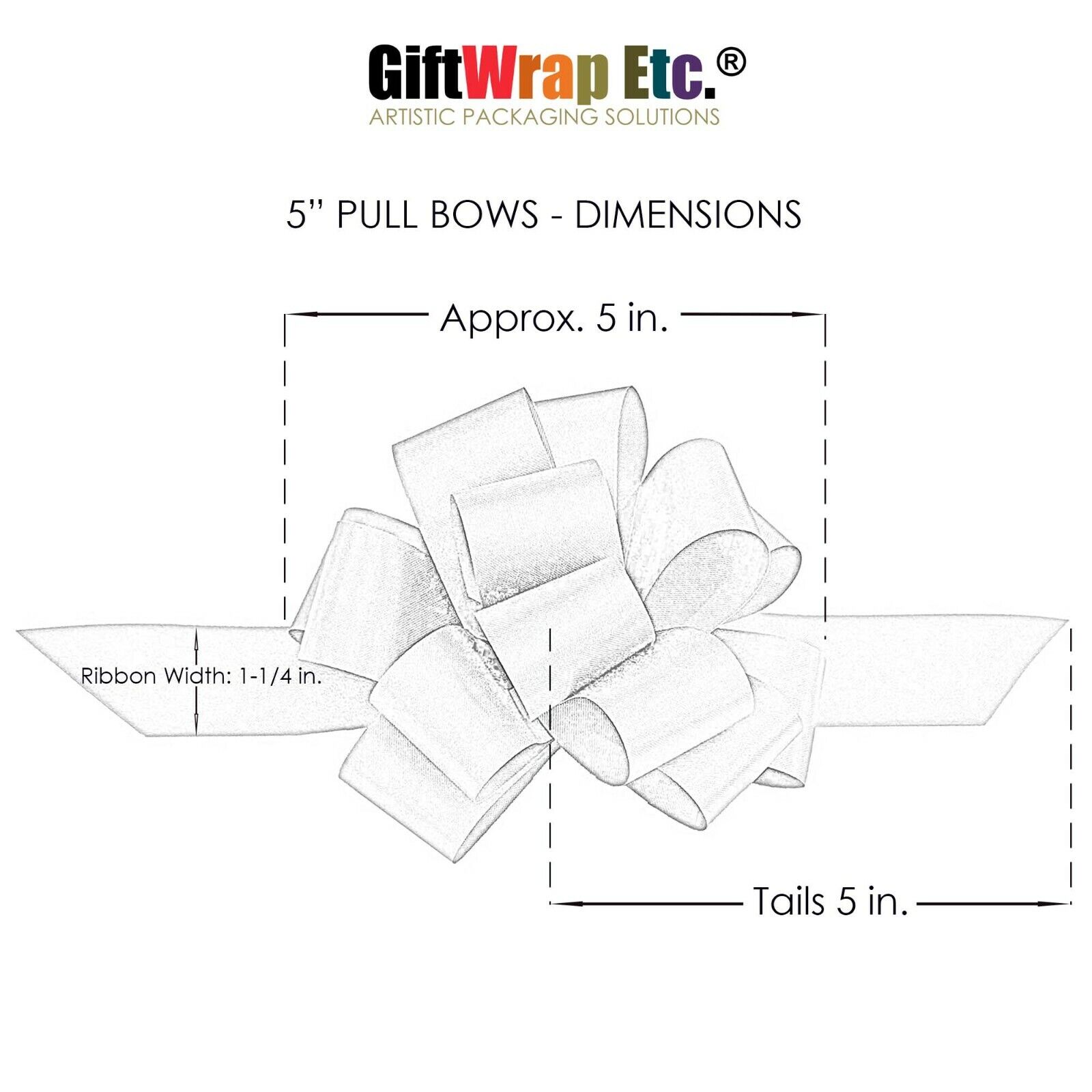 Christmas Gift Wrap Pull Bows - 5" Wide, Set of 6, Metallic Red Green Stripe GiftWrap Etc 51663M - фотография #3