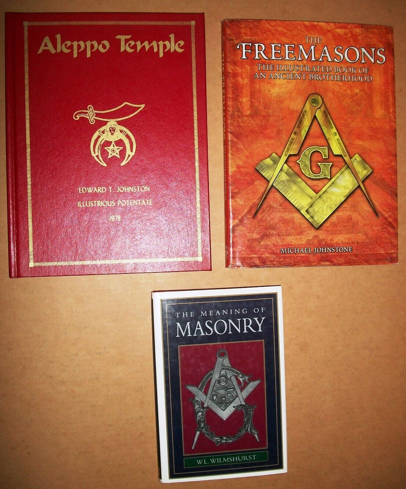 HB Aleppo Temple Shriners 1882-1978 Masons Edward T. Johnston 3 lot Freemasons  Без бренда