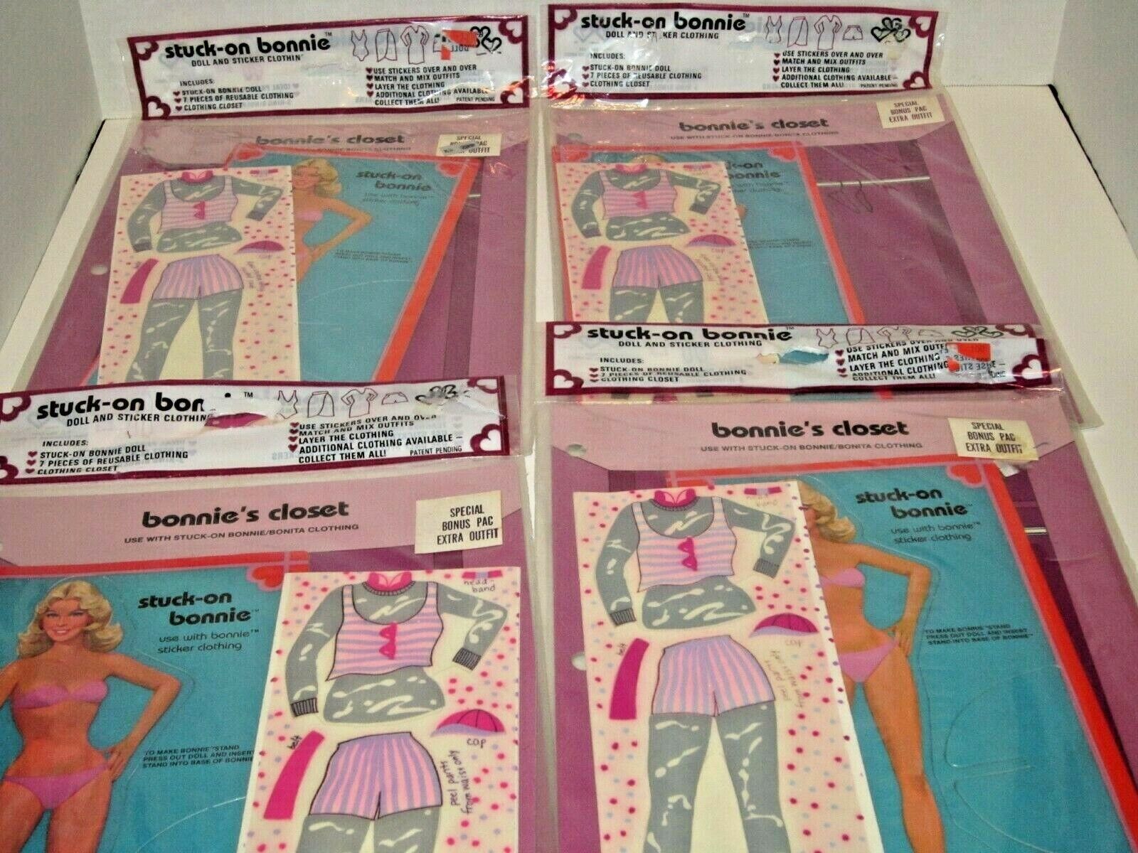 Lot Of 4 Vintage 1983 Stuck On Bonnie Doll & Sticker Clothing Packages JBJ - USA Stuck On Bonnie - фотография #5