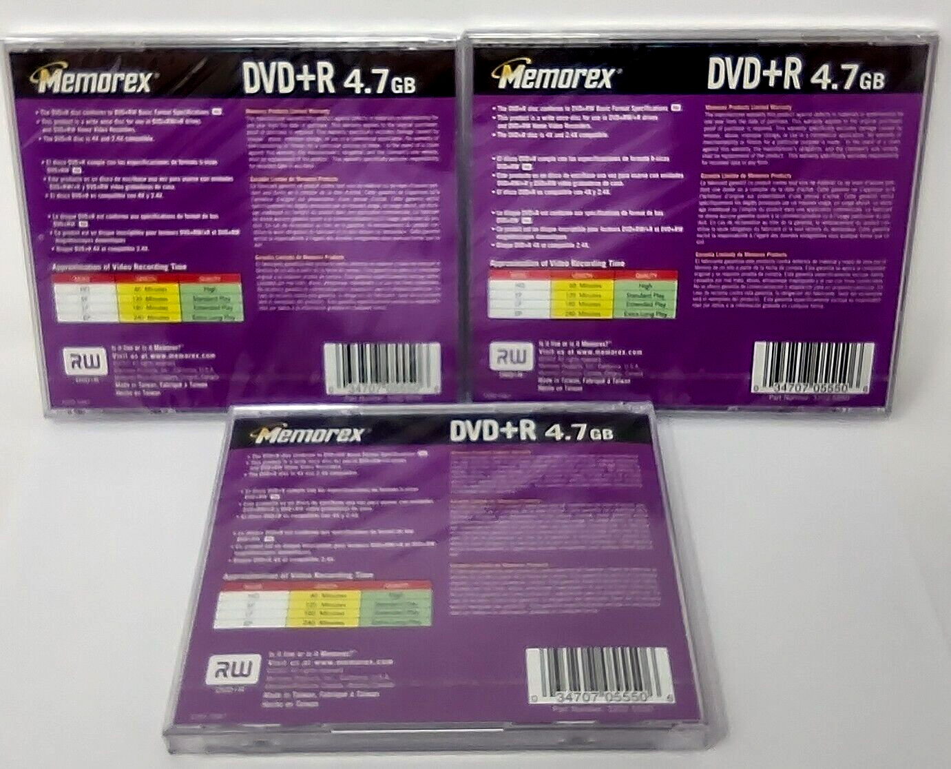 Memorex DVD+R 4.7GB 120 Minute PC or Home Video Sealed Recordable Disc Lot of 3 Memorex - фотография #2