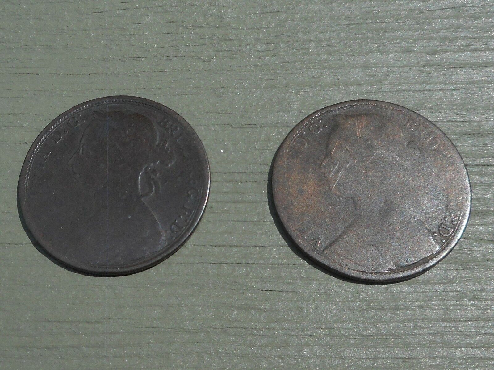 1877 & 1890 LOT OF 2 COINS BRITAIN One Penny 1 Pence Cent Queen Victoria Без бренда - фотография #10