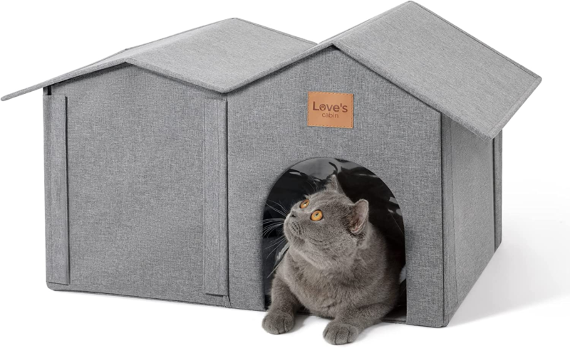 Love'S Cabin Outdoor Cat House Weatherproof, Insulated Feral Cat House Outdoor f Love's cabin