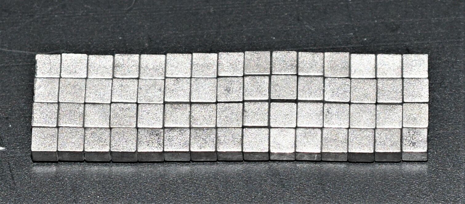 Pinewood Derby Car Tungsten Weight 1/8" Cubes  over 1 OZ Total, 60 Pieces Bulk TxW TxW-333