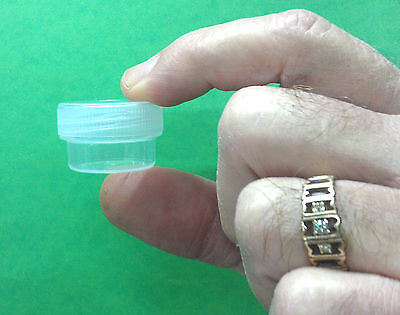 100 LOT Tiny SMALL Little Containers makeup seeds Geocache Pot 1 tsp Plastic NEW DecoJars 3301 - фотография #2