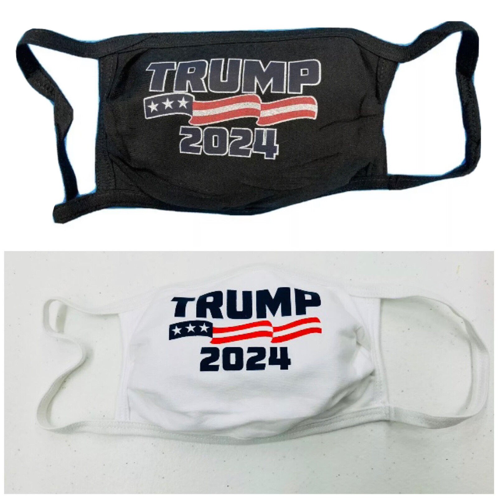 2 Pieces USA Made President Donald Trump 2024 Reusable Cotton Face Mask Cover SKULL STORE
