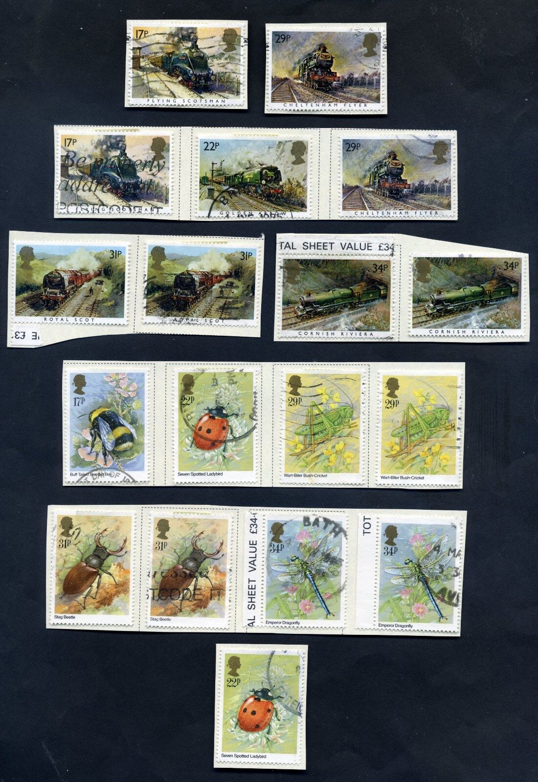 Lot of 49 stamps, UK, 1985 Scott 1093-1128, Eight Complete Sets Без бренда