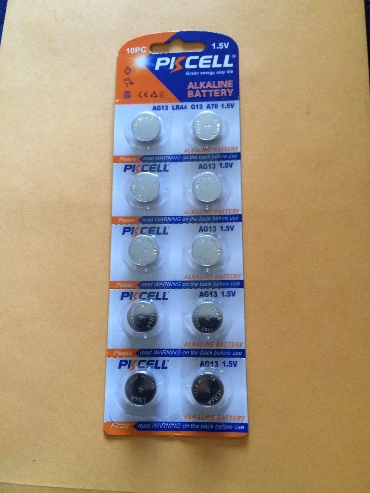 10 Pieces AG 13 LR44 G13 A76 1.5 volt Button Cell Battery  1 pack Fresh Alkaline PK Cell Does Not Apply