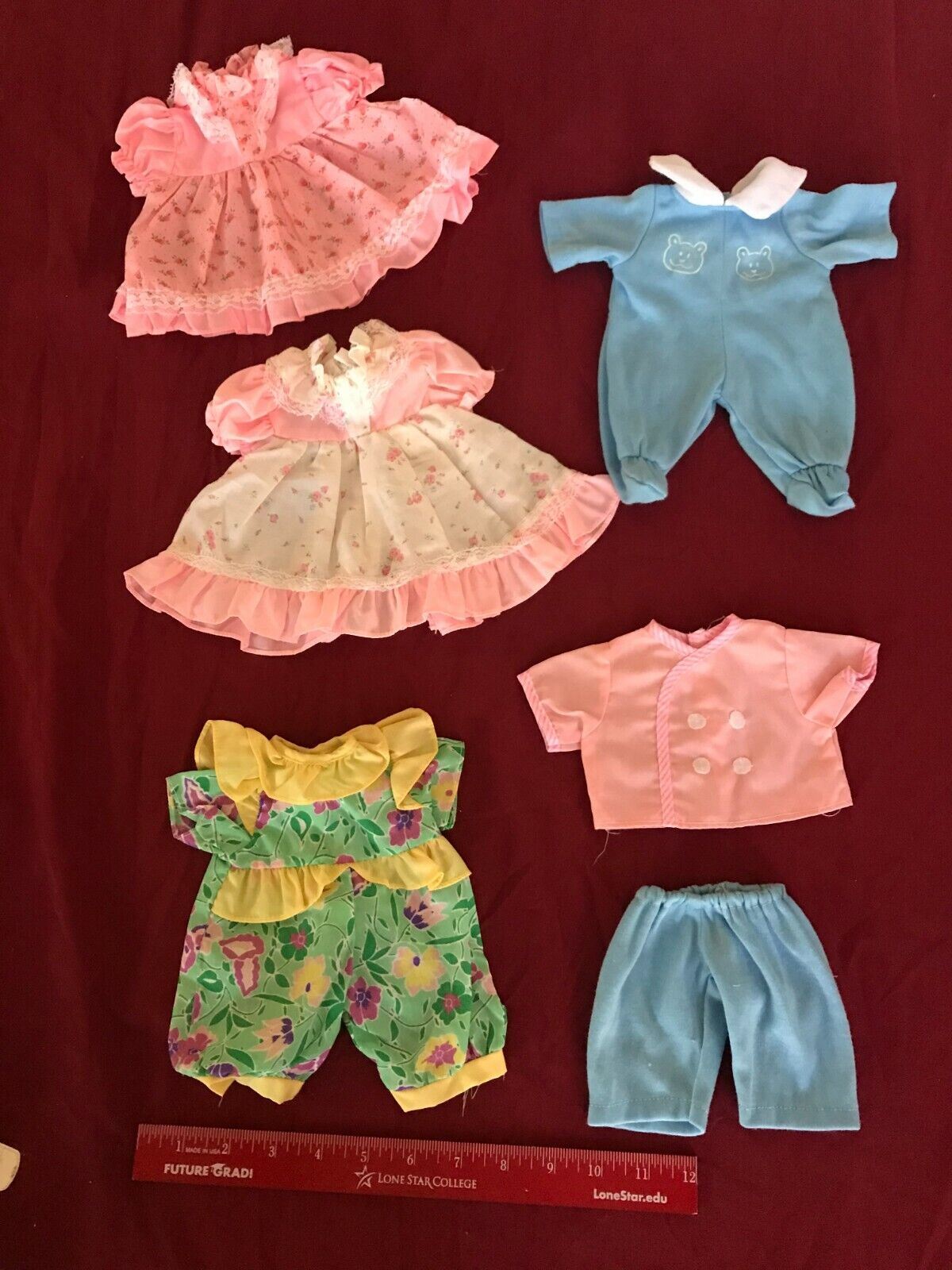 Lots to Love Babies clothing lot of 6: 2 dresses, 2 jumpsuits, 1 pant, & 1 shirt Handmade