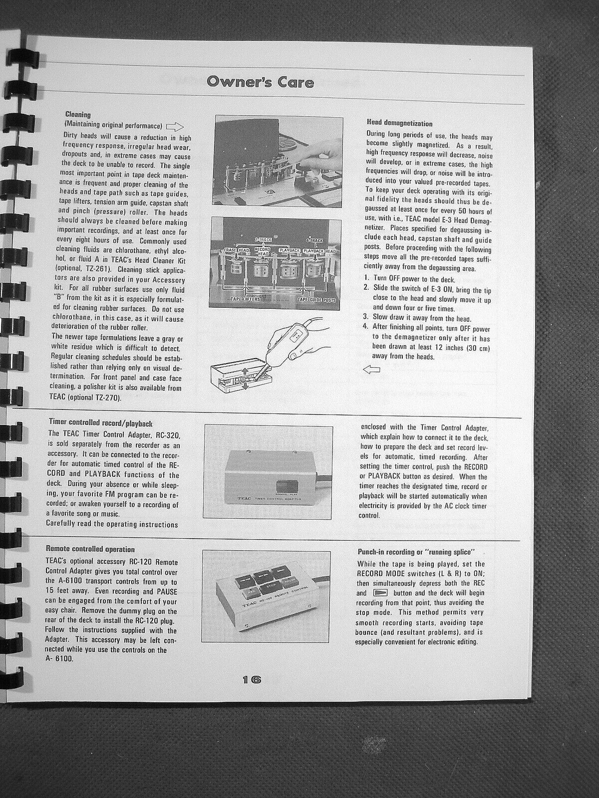 ONE NEW COPY TEAC A-6100 REEL TO REEL TAPE DECK RECORDER OWNER'S MANUAL TEAC A-6100 - фотография #11